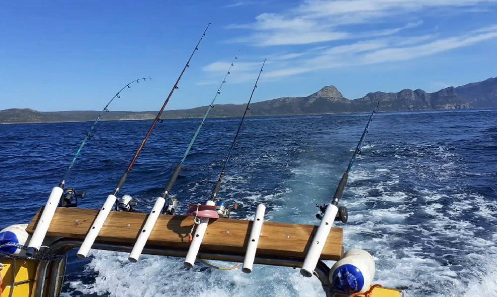 Group of friends enjoying a reef fishing trip near Table Mountain